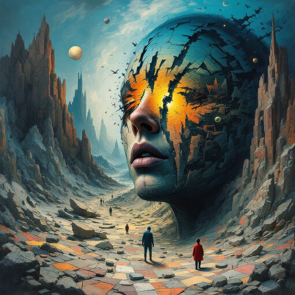 Fragmented Mind: A Surreal Expressionist Nightmare