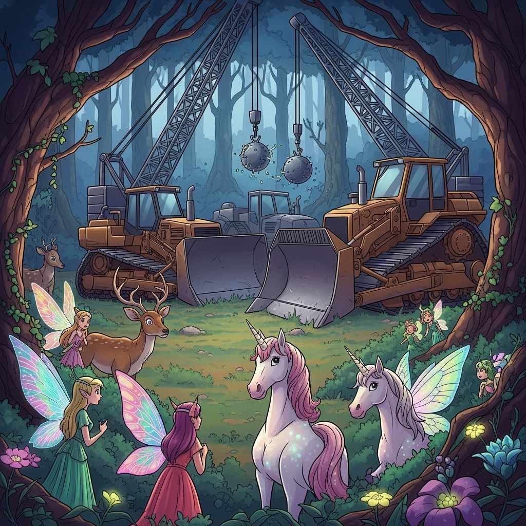 Rumor has it, they are clearing the enchanted forest for a g...