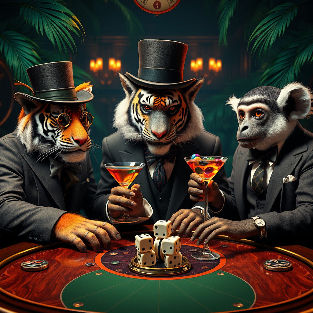 Jungle Casino Dice Game in Fantasy Concept Art Style