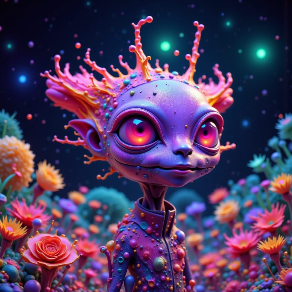 Anthropomorphic Alien Characters in Retrofuturistic Setting