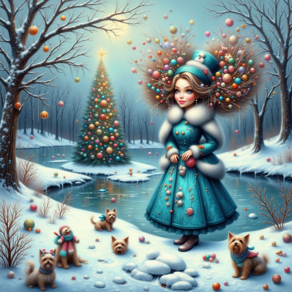 Alice in Winter Wonderland, Dreamy Illustration