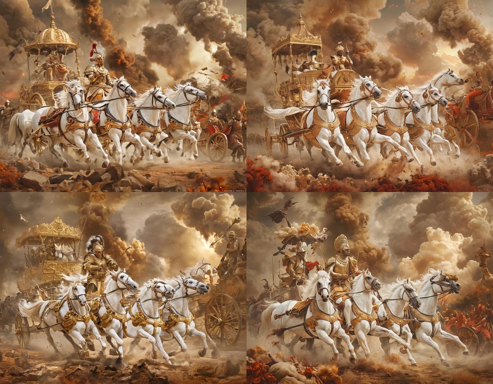 Epic Battle Scene from Indian Mythology in Digital Art