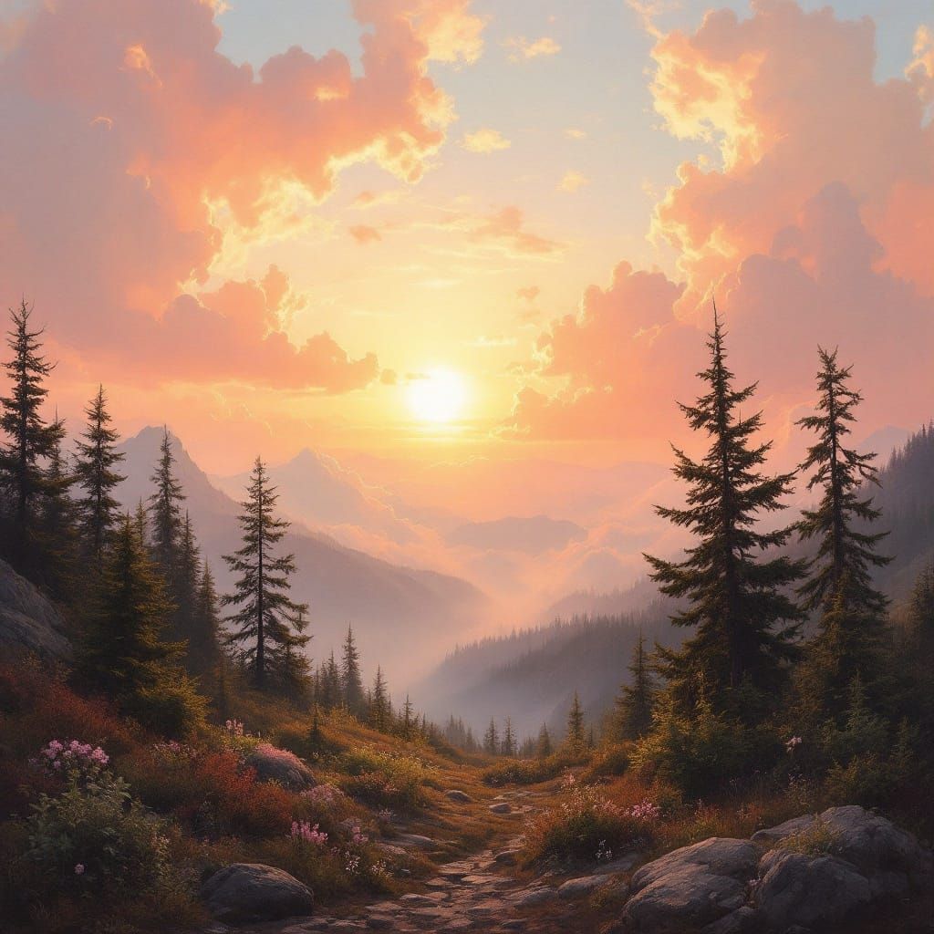 Soft Light of a New Dawn in a Serene Landscape