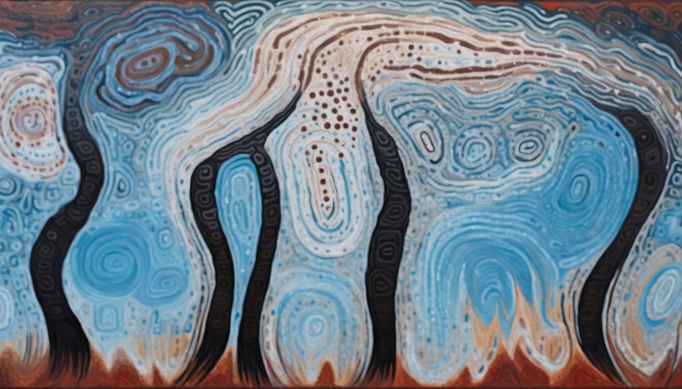Vibrant Aboriginal Art with Ancestral Being