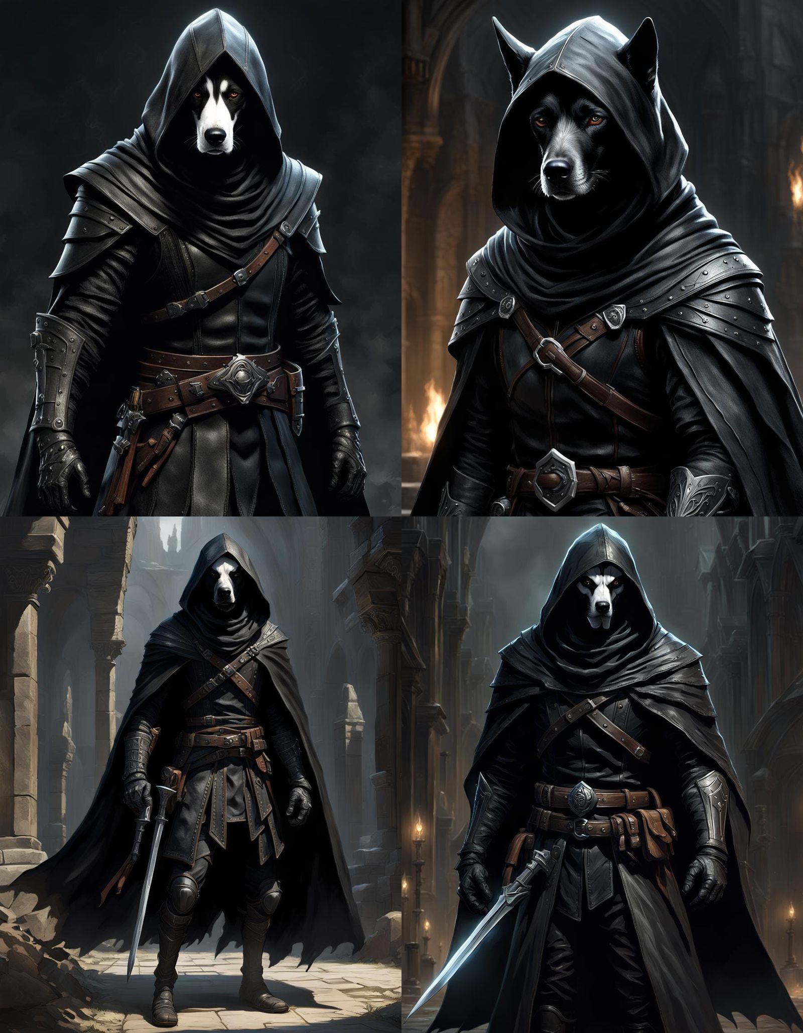 Stealth Rogue: Black Dog in Dark Fantasy Art