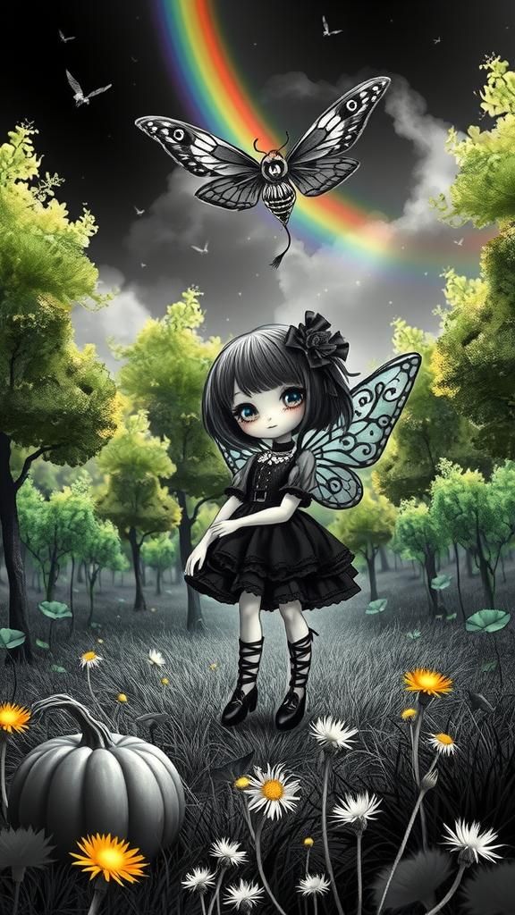 surreal autumn  Halloween , highly  detailed  drawing  a   s...