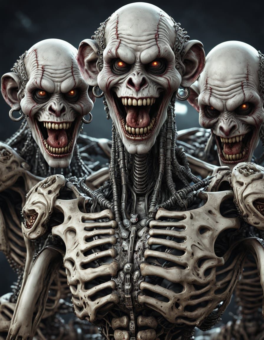 Intricate Cyberpunk Zombie Monkey Monster