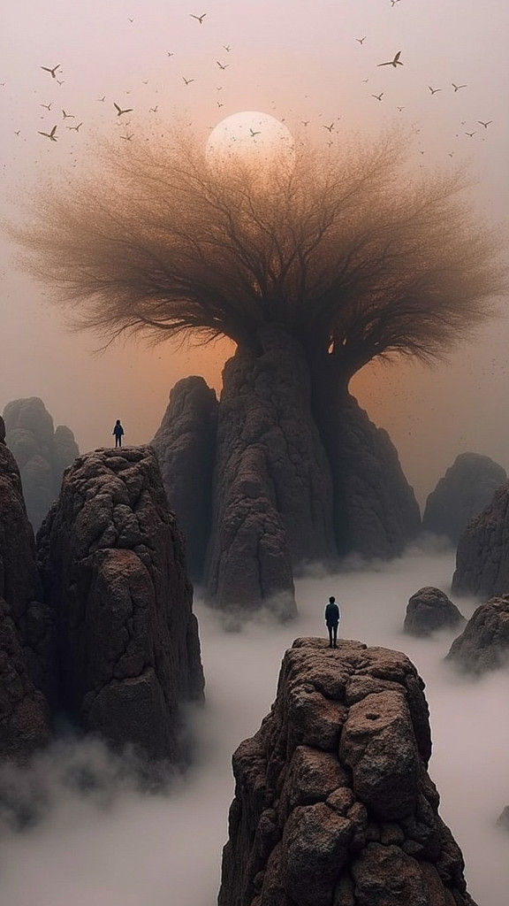 Abstract Golden Cycles: A Breathtaking Digital Painting