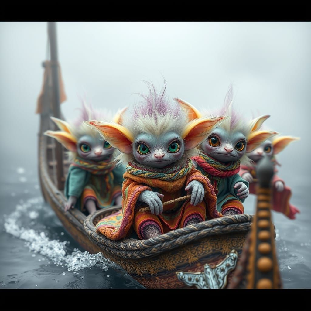 Pastel Rainbow Gelflings Sailing the Silver Sea