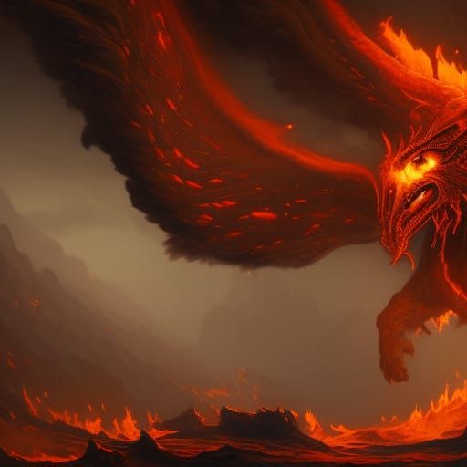 Fantastical Fire Creature Concept Art in 8k