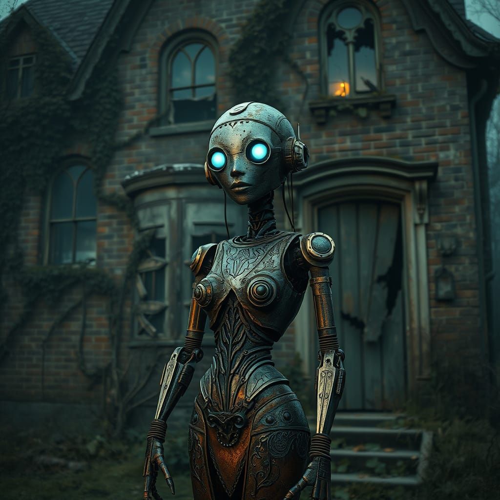 Robot haunting house