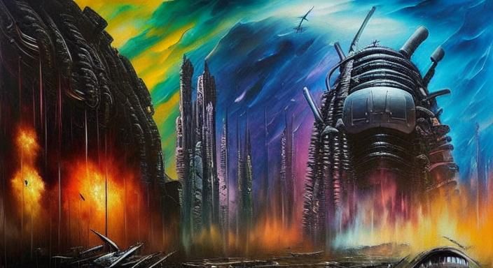 Dystopian Sci-Fi Space Colony Masterpiece