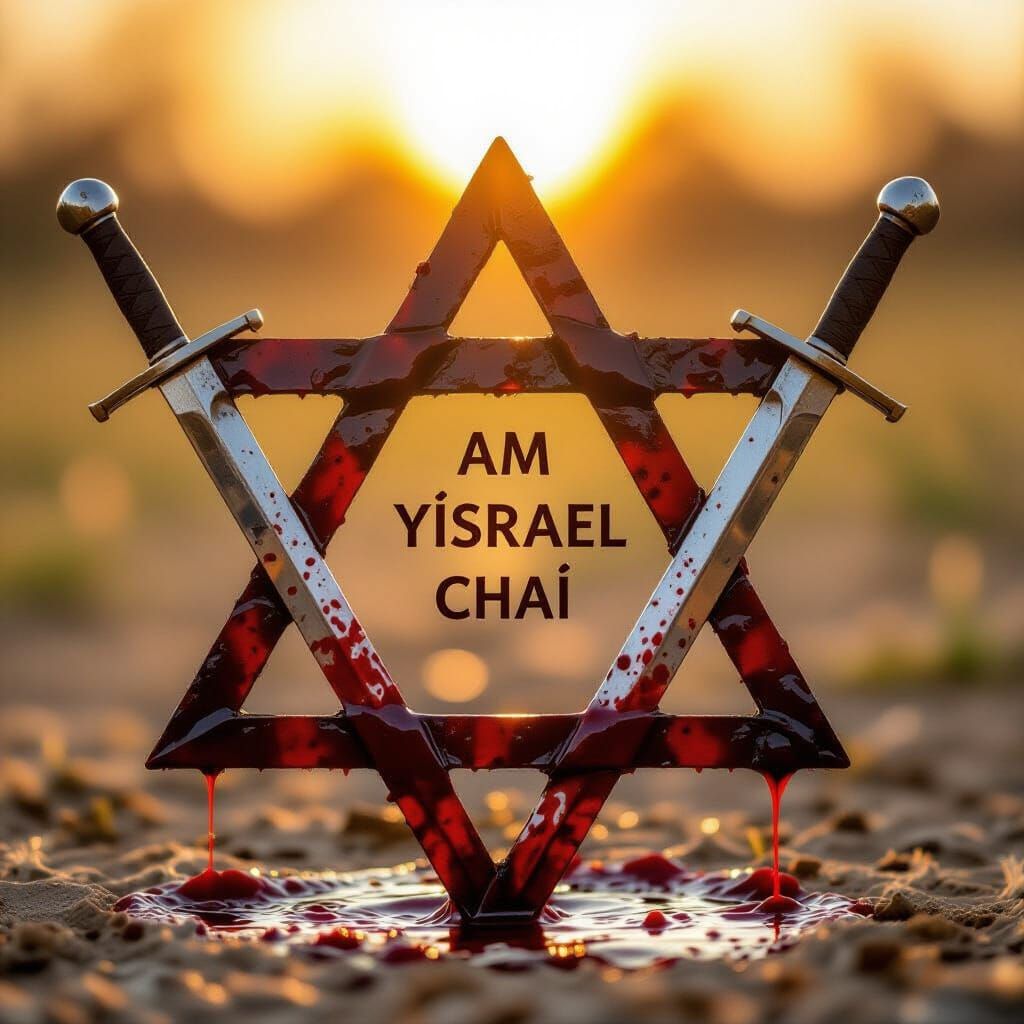 Star of David Made of Swords and Blood