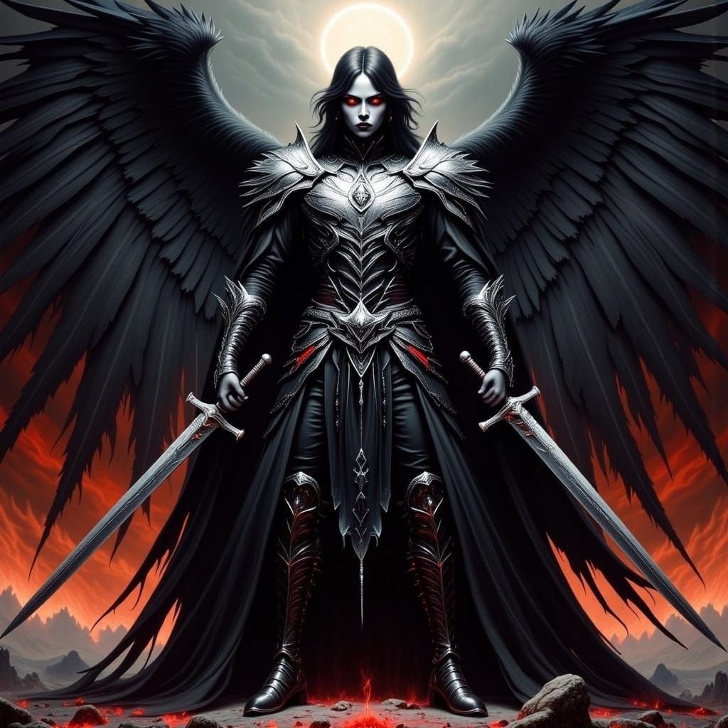 Dark Angel Warrior in Biomechanical Style