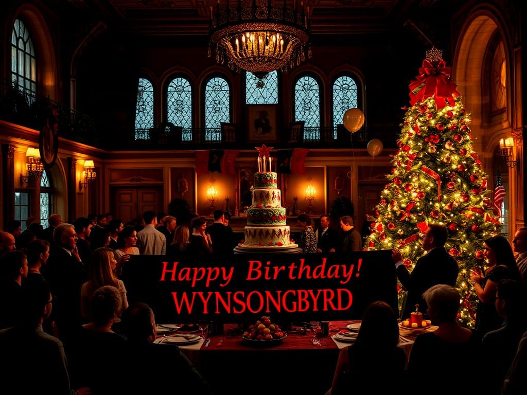 Gothic Christmas Birthday Party in Ballroom Mansion