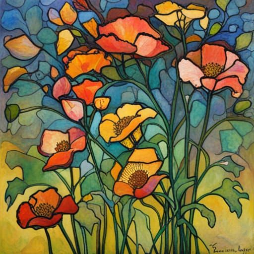 Eclectic Art Fusion: Stained Glass and Impressionism