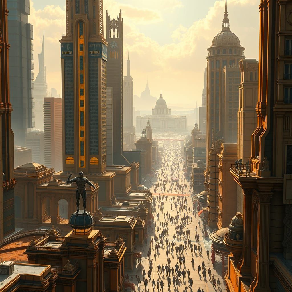 Majestic Taris Upper Cityscape in Art Deco and Neoclassical ...