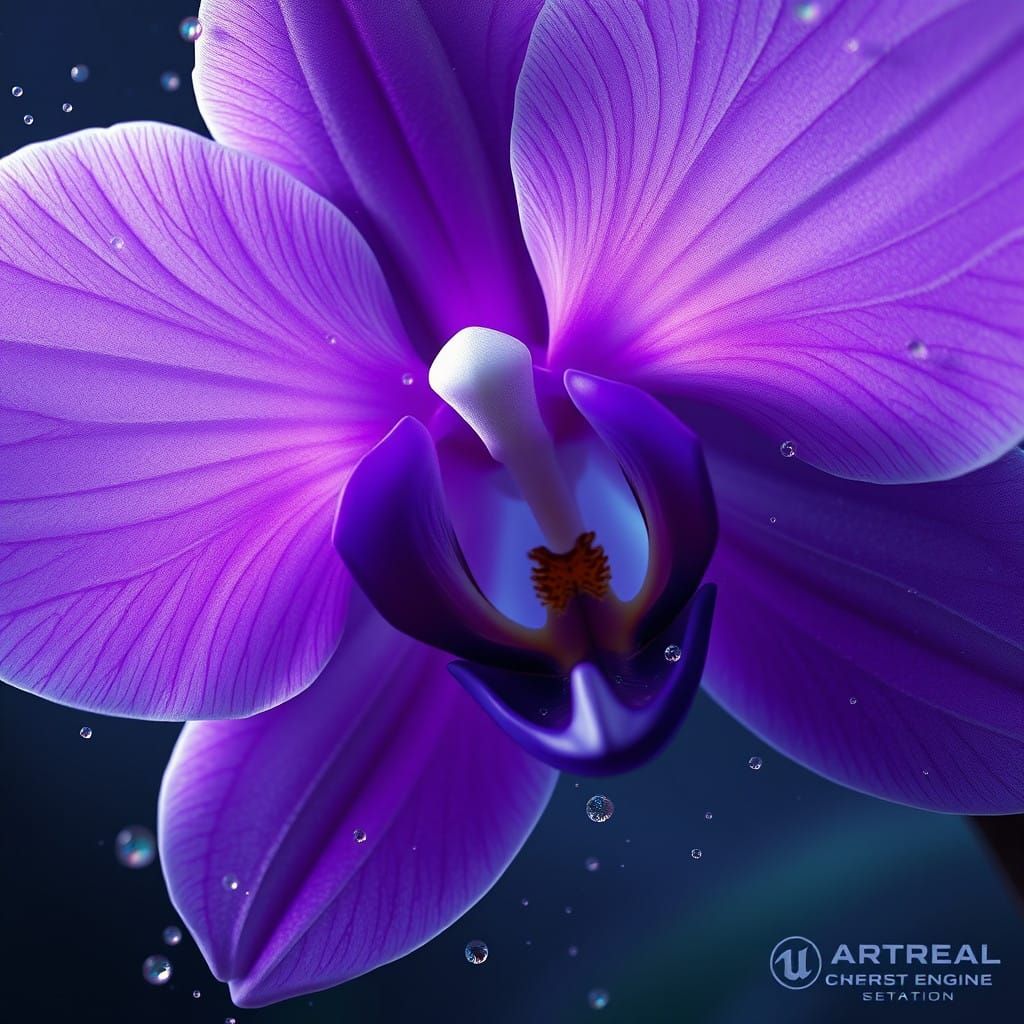 Fantastical Midnight Orchid Blooms in Deep Sapphire Hues