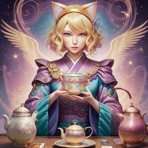 Anime Tarot Reader with Phoenix Headband