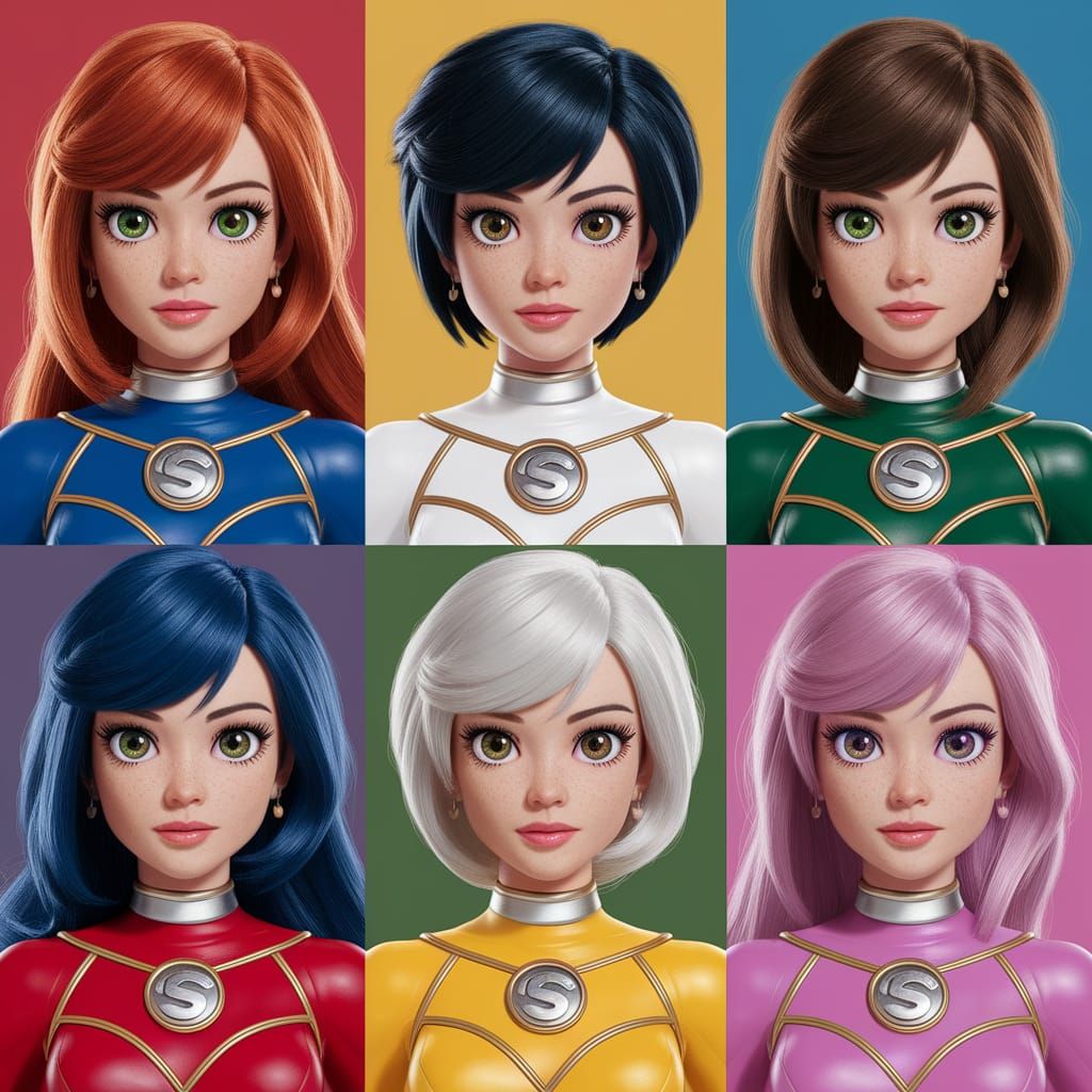 Hyperrealistic Super Sentai Team of Cute Women