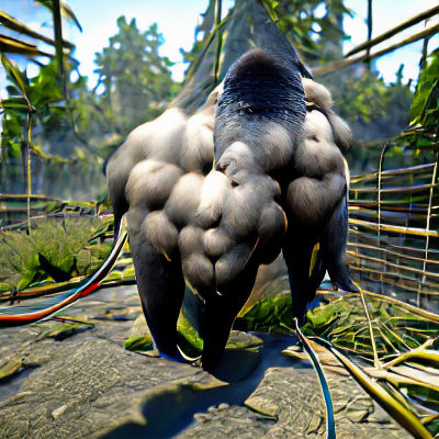 Muscular Figure Constructed from Muscle Fibers