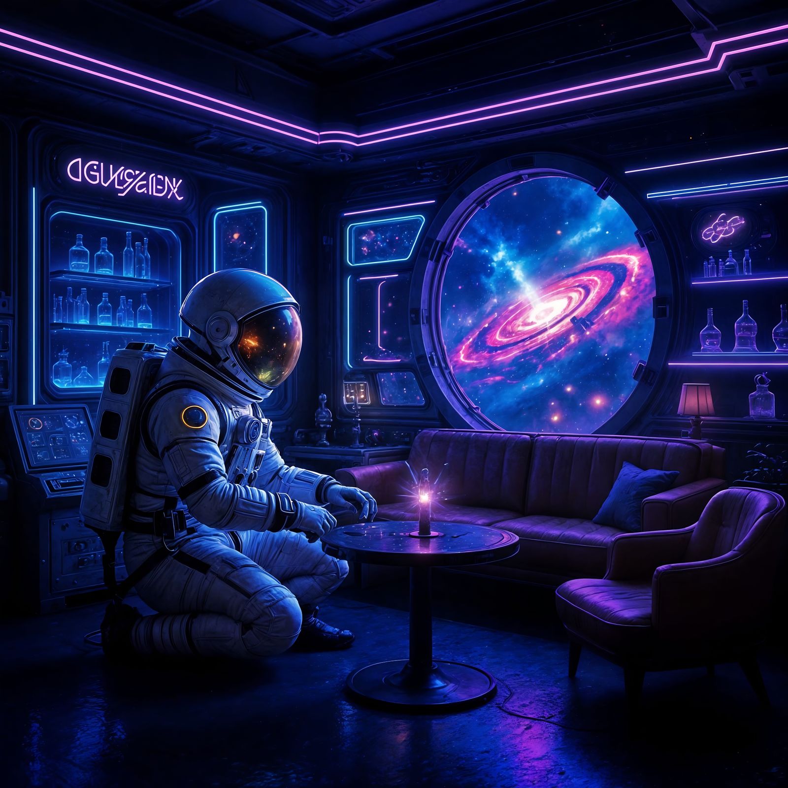 Cosmonaut Tends Alien Garden in Derelict Spaceship