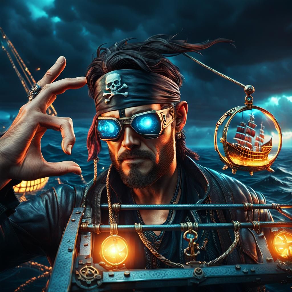 Sci-Fi Pirate Concept Art on a Futuristic Ship