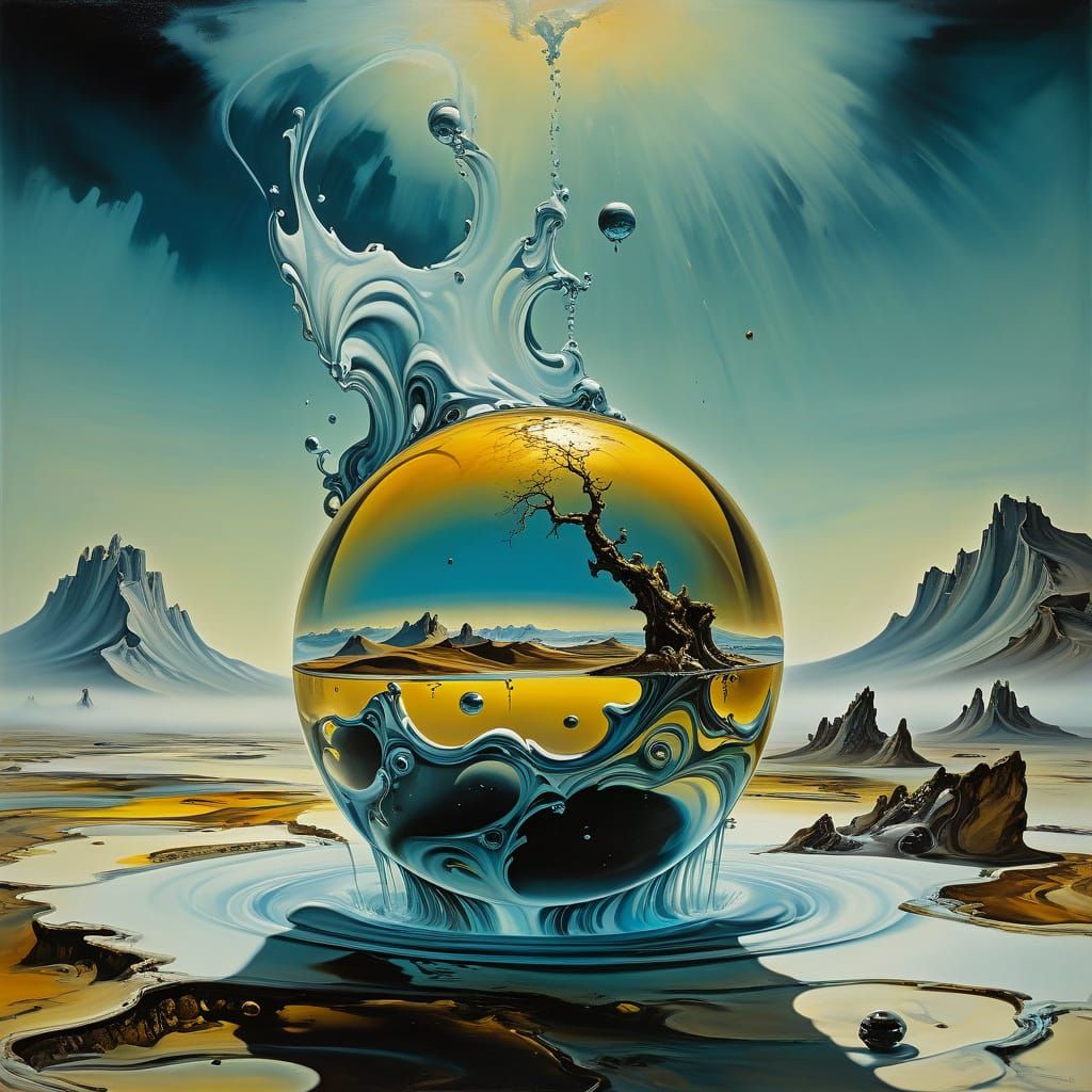 Surreal Glowing Orb in Dreamlike Colors