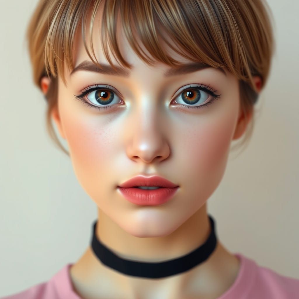Portrait of a Young Woman in Photorealistic Style