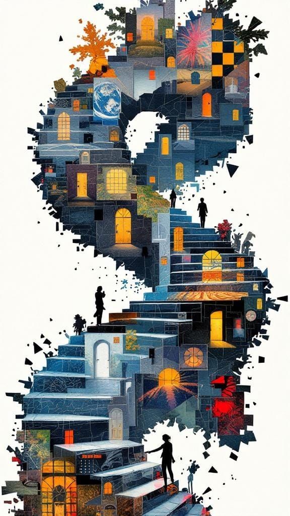 Impossible Staircase of Forgotten Dreams Photo Mosaic