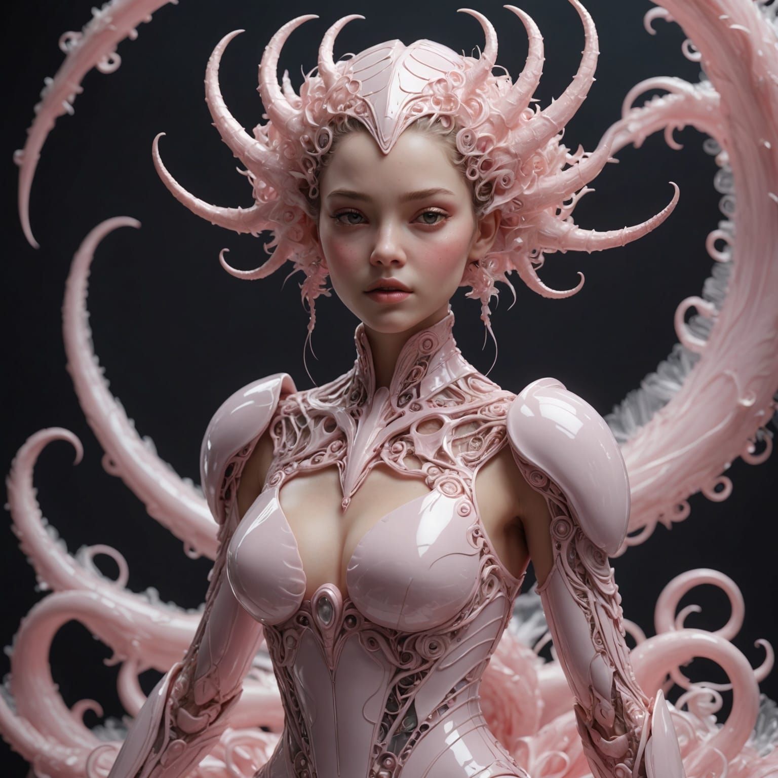 Fantasy Goddess in Soft Pink Hues