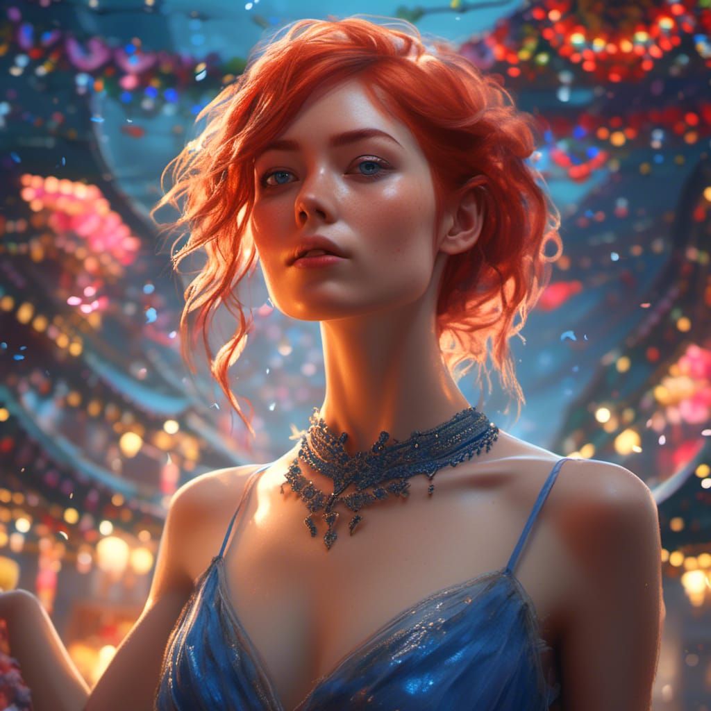 Lesbian Ballerina Portrait in Art Nouveau Style