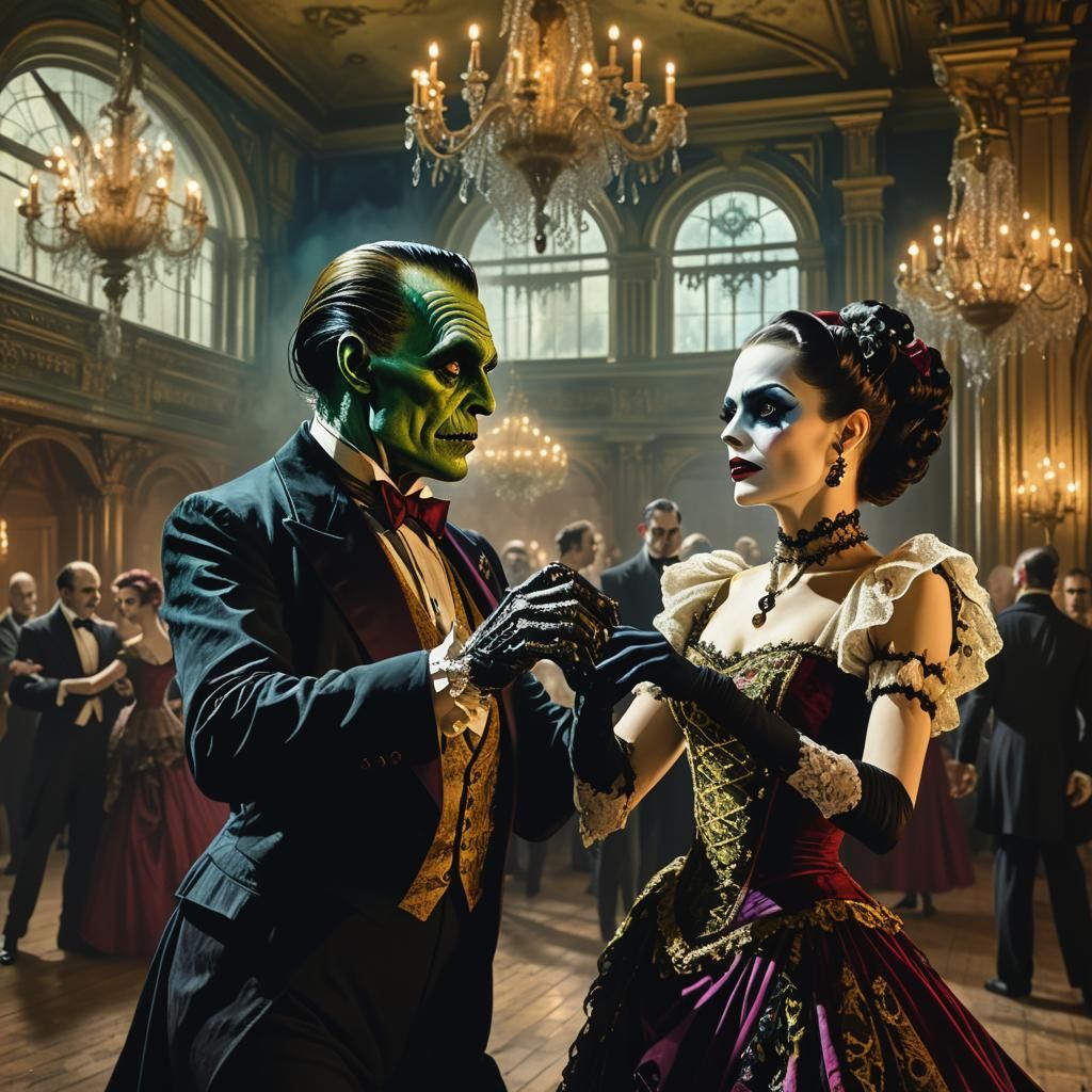 Victorian Gothic Monster Ball in Heinrich Kley Style
