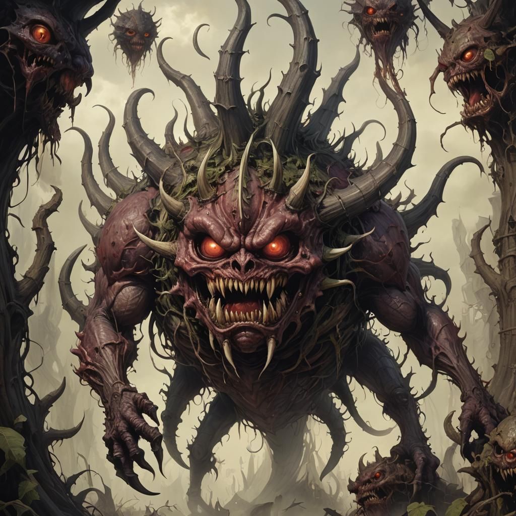 Menacing Cacodemon with Eyes on Stalks