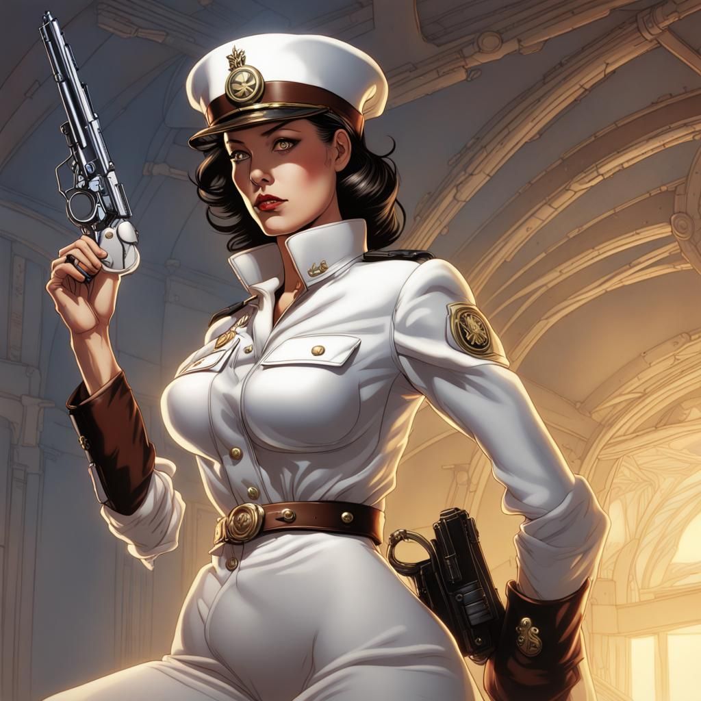 Gunslinger Nurse in Art Nouveau Style