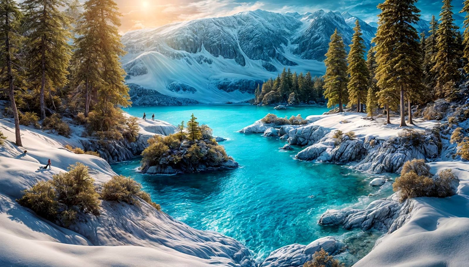 Surreal Fantasy Realism Bay at Sunset