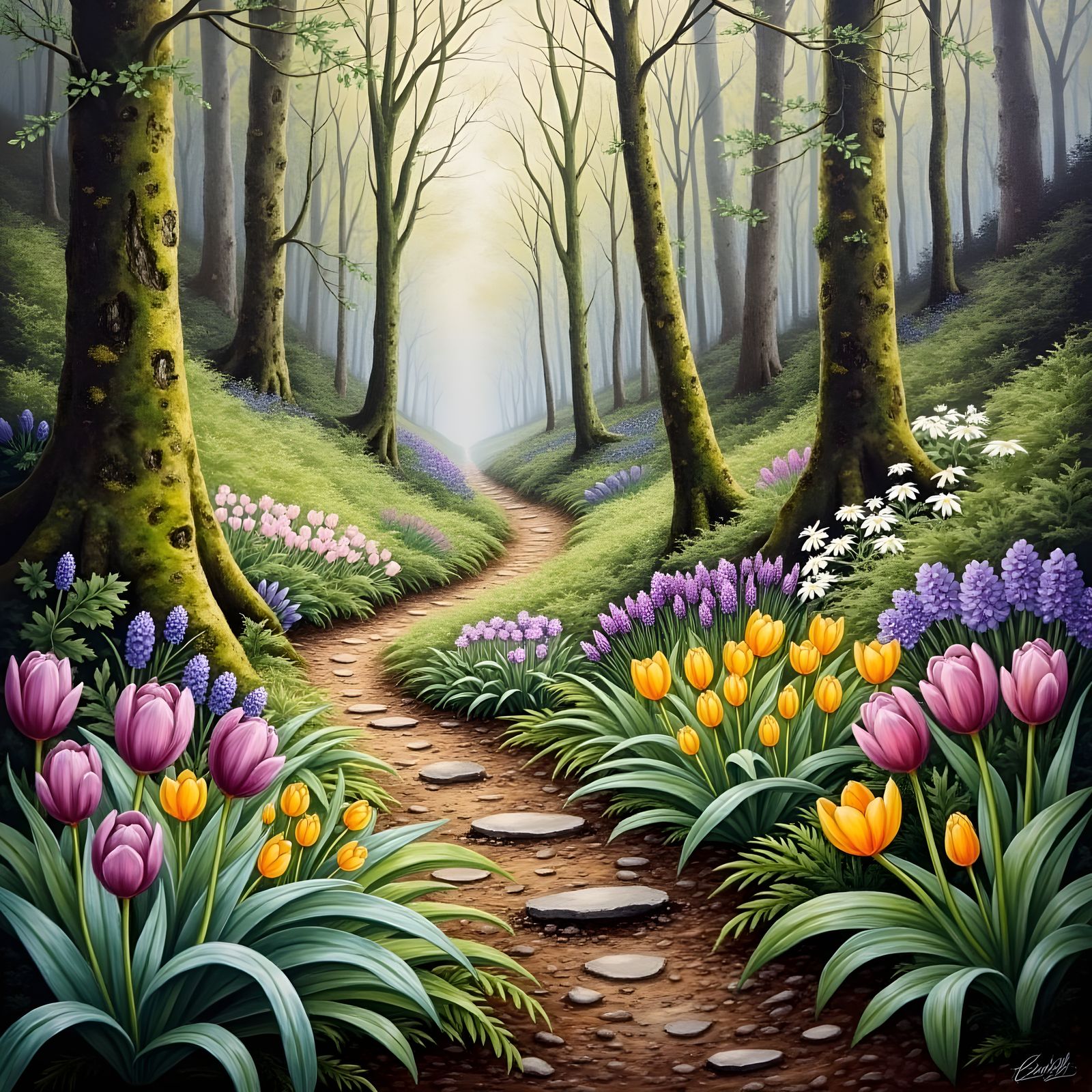 Mystic Forest Path Inspired by Monge