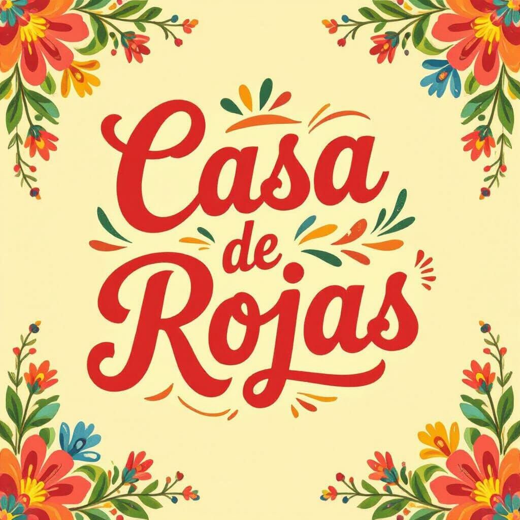 Casa de Rojas Fiesta Sign with Floral Accents