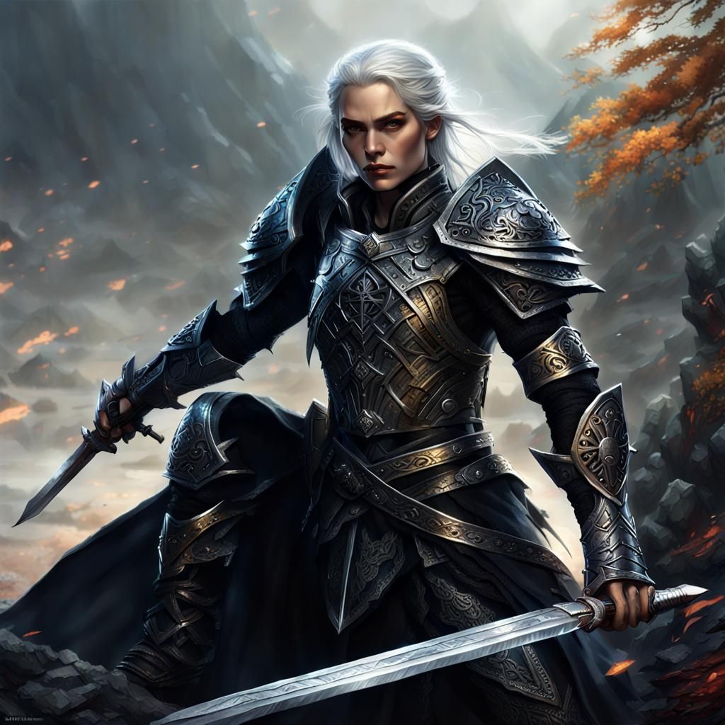 Rohirric Woman Warrior in Detailed Matte Painting