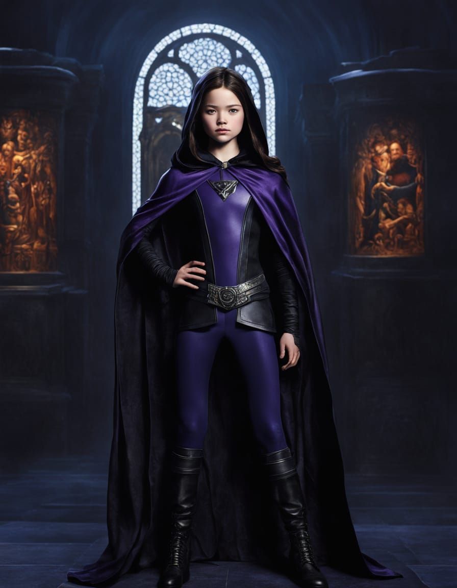 Mackenzie Foy as Raven in Teen Titans HQ