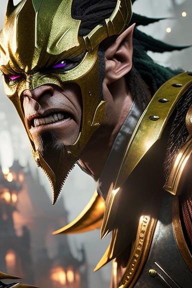 Dragonman Warrior Portrait in Dark Fantasy Style