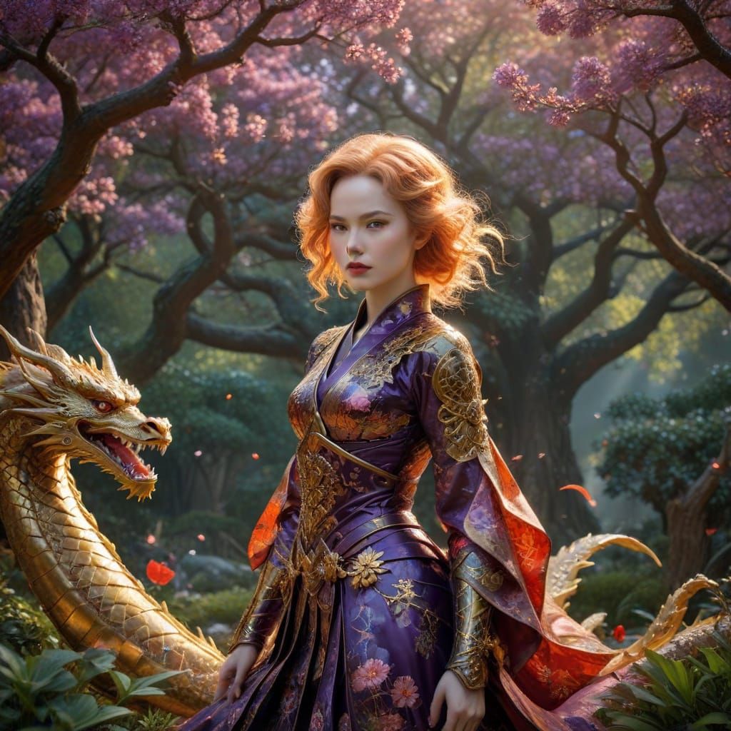 Ethereal Shogun Samurai in Iridescent Plasma Armor in the Ga...