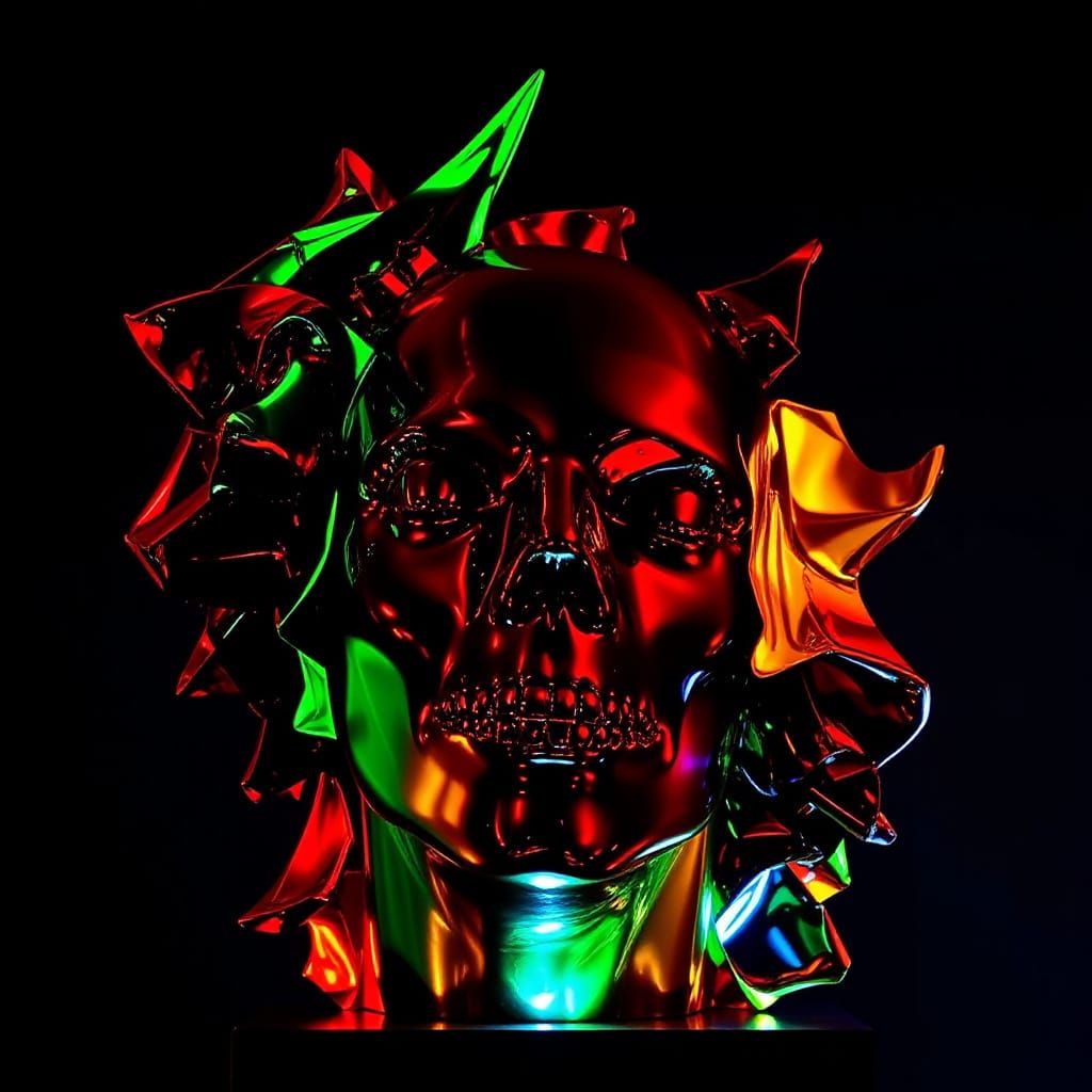 Hyperrealistic Sculpture with Vivid Lighting