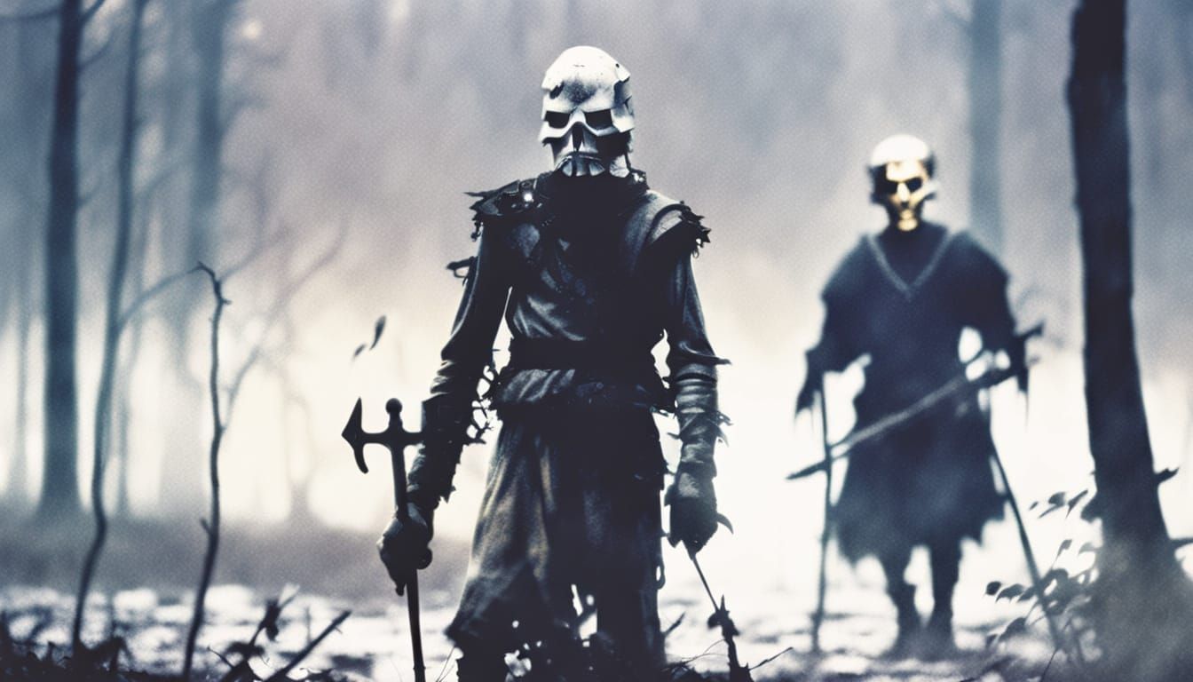 Eerie Figure in Desolate Landscape: Dark Fantasy Art