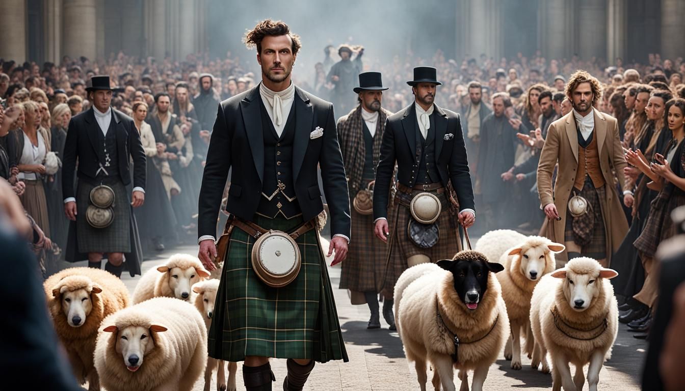 For many years real shepherds have demonstrated latest genuine "Shepherds check" plaid kilts on the catwalk with their s...