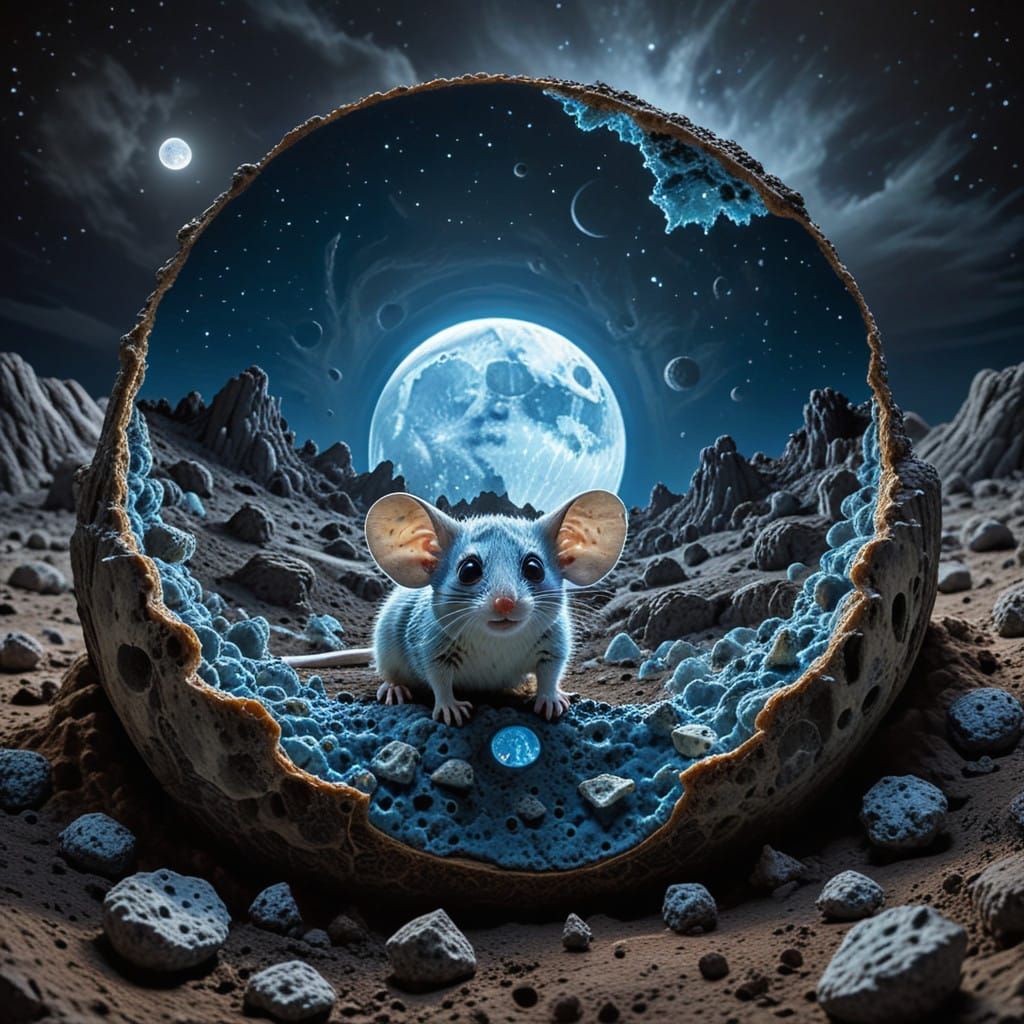 A Dreamy Blue Cheese Moonlit Scene