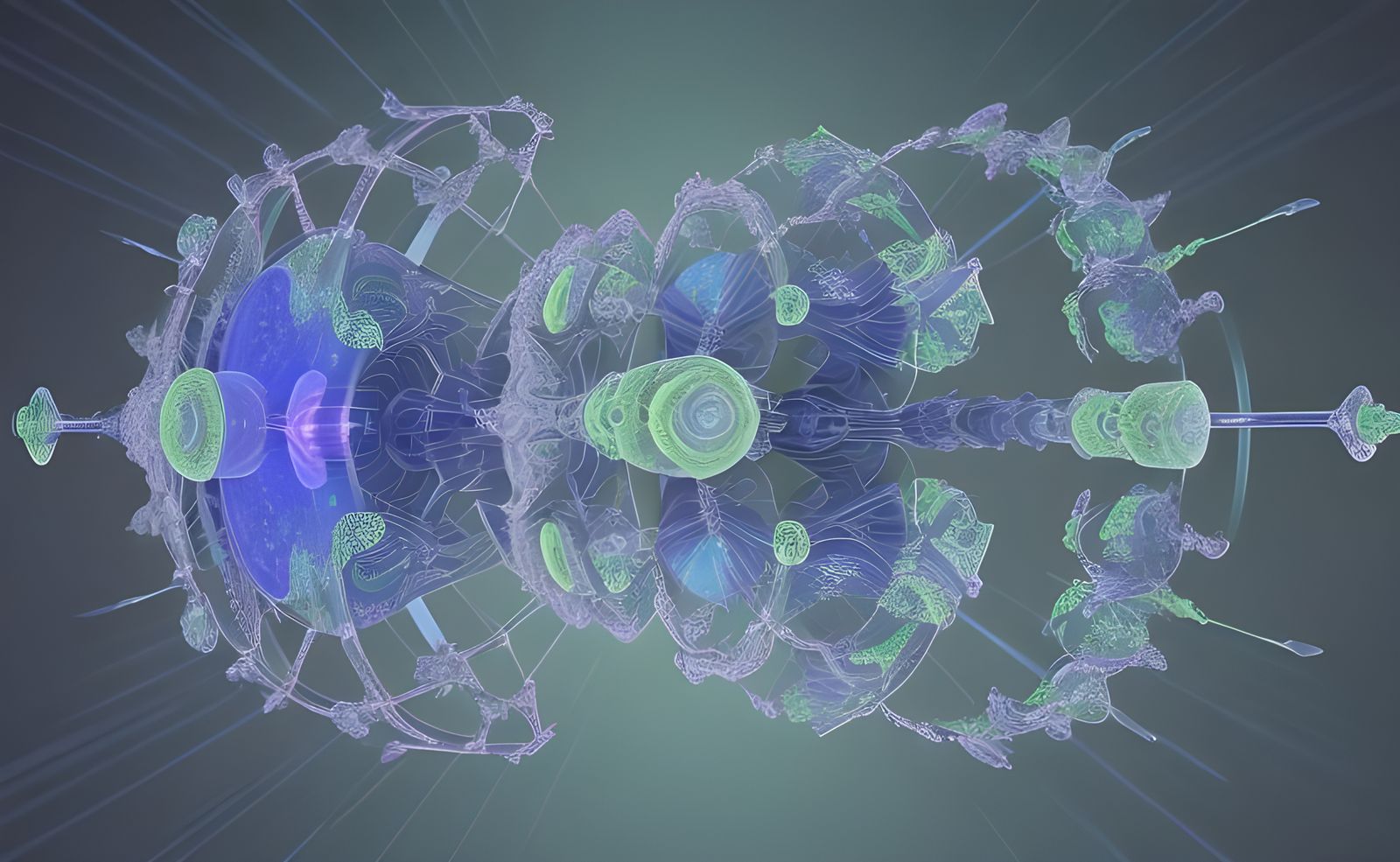 Psychedelic Microscopic Botanical Structures in 3D Render