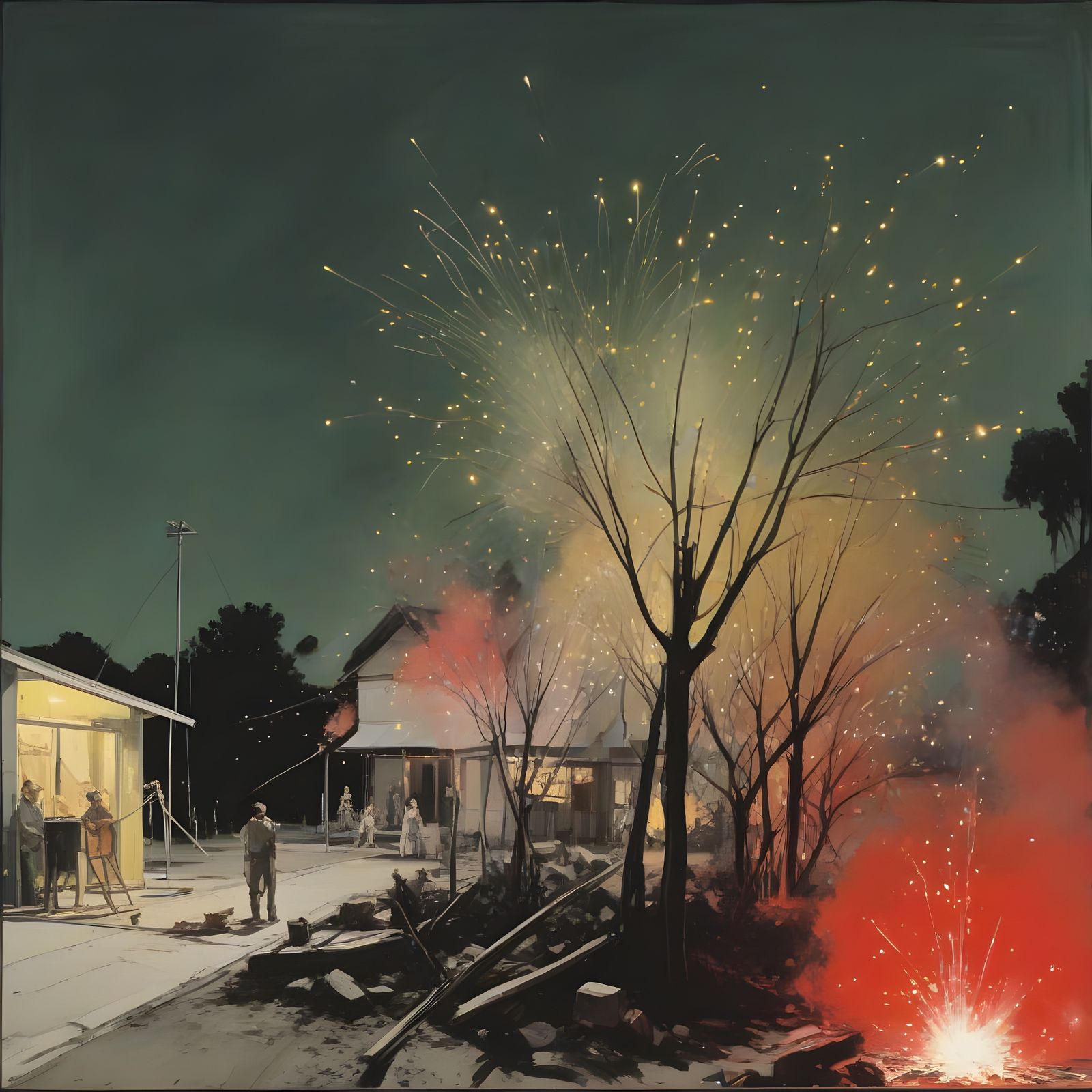 Festival Landscape Drawing in German Style