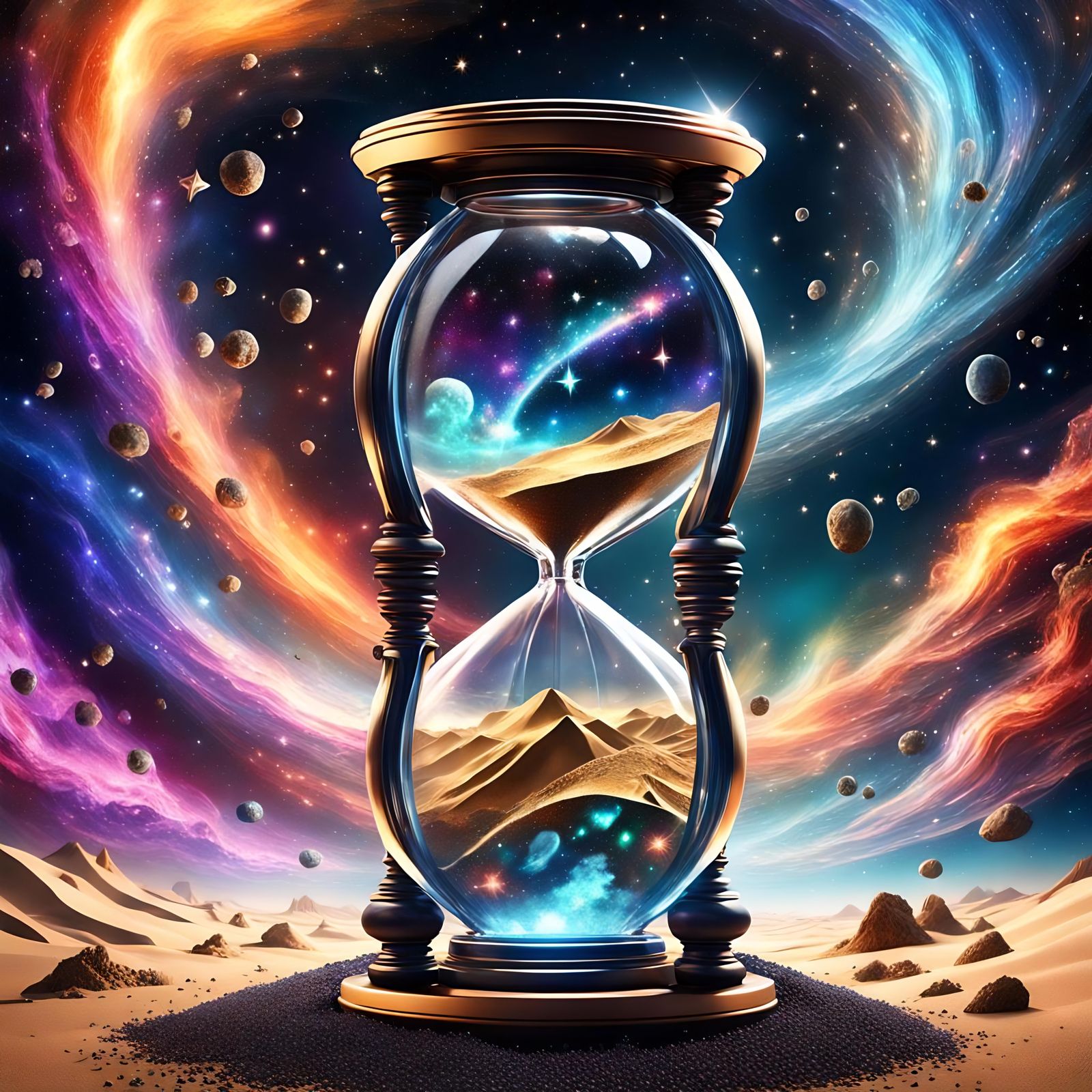 Cosmic Hourglass Nebula Drift in Galactic Colors