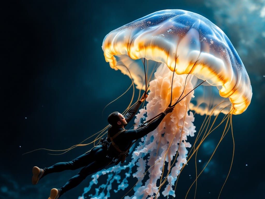 a large jellyfish that looks like a parachute